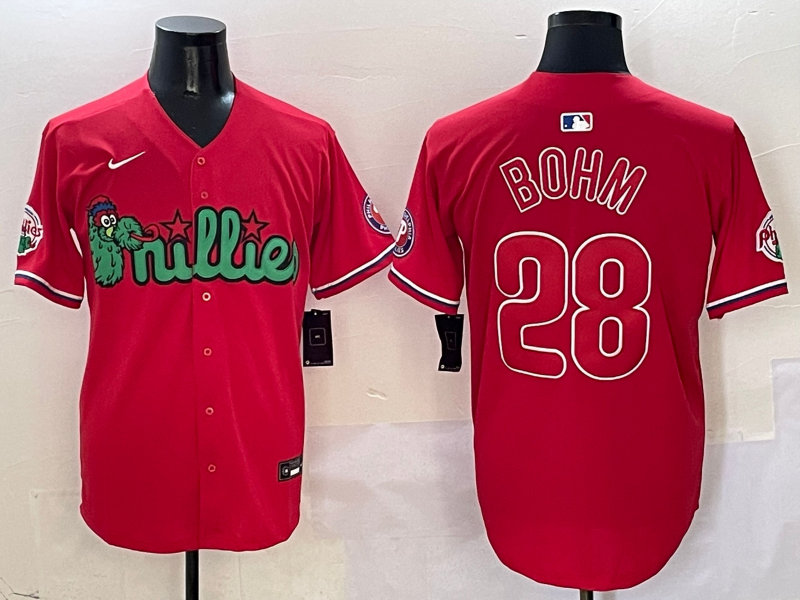 Men's Philadelphia Phillies Alec Bohm #28 Red Jersey